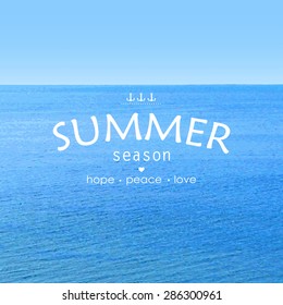 Summer sea with shiny sky , vector illustration