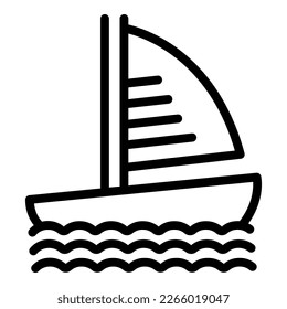 Summer sea ship icon outline vector. Water camp. Kid activity