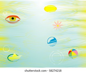 Summer sea stylized vector illustration