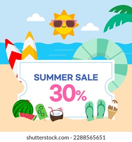 Summer sea vacation and sale coupon