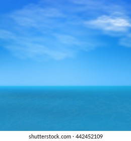 Summer sea view background. blue sky, shadows. Vacation illustration.