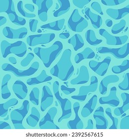 Summer sea, water texture background. Shining blue water ripple pool abstract vector illustration