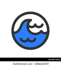 Summer sea wave icon vector illustration logo template. EPS 10