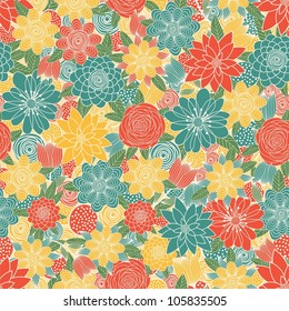 Summer seamless background with flowers