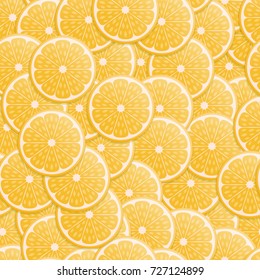 Summer seamless background with orange fruit. Vector illustration.