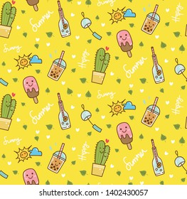 Summer seamless background vector illustration