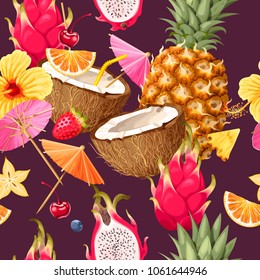 Summer seamless cocktail background