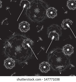 Summer seamless with dandelion. Vector.
