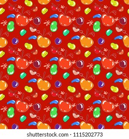 Summer seamless fruit background