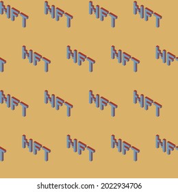 Summer seamless geometric pattern featuring cryptocurrency, non-fungible token, currency. Vector design for web banner, business presentation, fabric, paper, packaging, diploma, certificate, story.