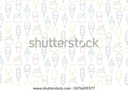 summer seamless ice cream pattern, great for wrapping, textile, wallpaper, greeting card- vector illustration
