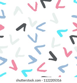Summer Seamless pattern with abstract ornament. Colorful ink Dry brush. Pastel colors. Hand drawn background.