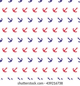 Summer seamless pattern with anchors