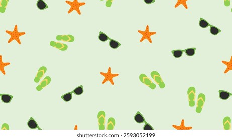 Summer seamless pattern background. Summer icon illustration pattern. Summer icon background. Perfect for fabrics, textile, wallpaper, and decor. SSTKbackgrounds