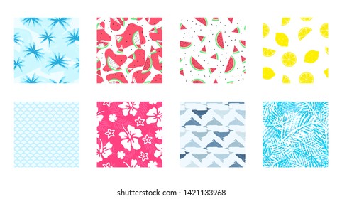 Summer Seamless Pattern Background set pack