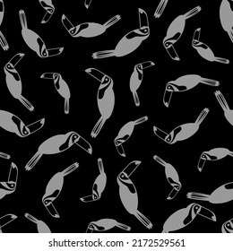 Summer seamless pattern with birds toucan