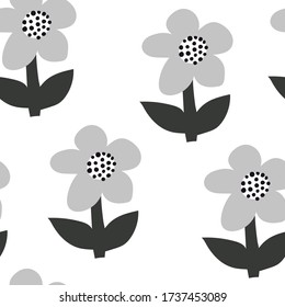 summer seamless pattern with cartoon flowers. colorful vector, hand drawing. design for fabric, print, textile, wrapper