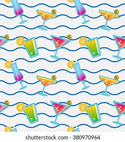 summer seamless pattern, cocktail seamless pattern