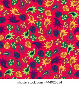 summer seamless pattern with colorful shells, can be used for textile,background, wrapping