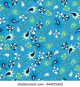 summer seamless pattern with colorful shells, can be used for textile,background, wrapping