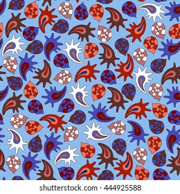 summer seamless pattern with colorful shells, can be used for textile,background, wrapping