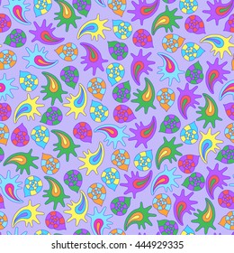 summer seamless pattern with colorful shells, can be used for textile,background, wrapping