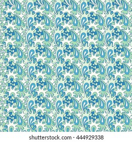 summer seamless pattern with colorful shells, can be used for textile,background, wrapping