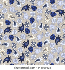 summer seamless pattern with colorful shells, can be used for textile,background, wrapping