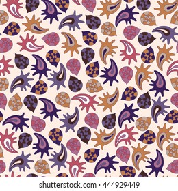 summer seamless pattern with colorful shells, can be used for textile,background, wrapping