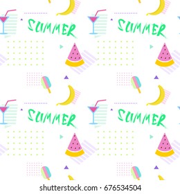 Patrón Veraniego Sin Marea Con Estilo De Fondo Ornamítico Tropical Colorido Ilustración De Vector