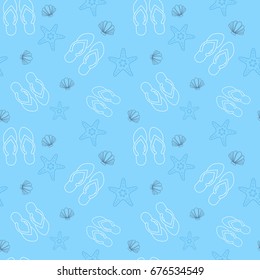 Summer Seamless Pattern With Colorful Tropical Ornament Background Style Vector Illustration