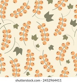 Summer seamless pattern with currant berries.