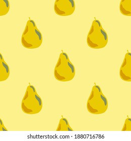 Summer seamless pattern with decorative pearl ornament. Yellow colored print. Stock illustration. Vector design for textile, fabric, giftwrap, wallpapers.