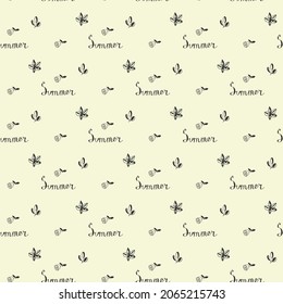 Summer Seamless Pattern Design. Vector Illustration.