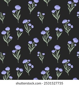 Diseño de patrón sin fisuras de verano con flores silvestres. Ilustración para el Fondo de pantalla, tela, decoración interior, papel de embalaje.