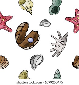 Summer seamless pattern. Endless texture with summer theme.