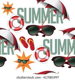 Summer seamless pattern. EPS 10 vector.