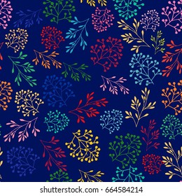 Summer seamless pattern with floral elements for textile, fabric, paper, Wallpaper. Superior design, unique vector.