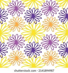 summer seamless pattern with flowers