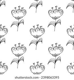 Patrón veraniego sin soldadura con doodle de flores para la impresión decorativa, papel de envoltura, tarjetas de felicitación, papel pintado y tela
