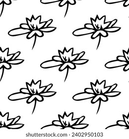 Summer seamless pattern with flowers doodle for decorative print, wrapping paper, greeting cards, wallpaper and fabric