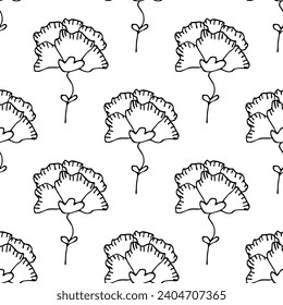 Summer seamless pattern with flowers doodle for decorative print, wrapping paper, greeting cards, wallpaper and fabric