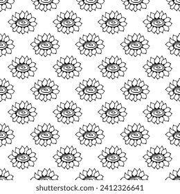 Patrón veraniego sin soldadura con doodle de flores para la impresión decorativa, papel de envoltura, tarjetas de felicitación, papel pintado y tela