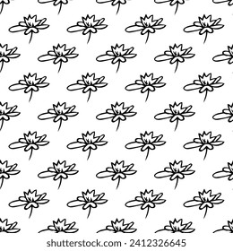 Summer seamless pattern with flowers doodle for decorative print, wrapping paper, greeting cards, wallpaper and fabric