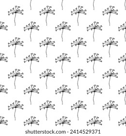 Summer seamless pattern with flowers doodle for decorative print, wrapping paper, greeting cards, wallpaper and fabric