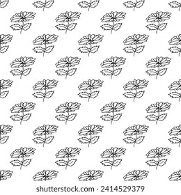 Sommernahtloses Muster mit Blumen doodle für dekorative Drucke, Wickelpapier, Grußkarten, Tapeten und Stoff