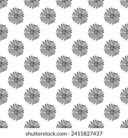 Summer seamless pattern with flowers doodle for decorative print, wrapping paper, greeting cards, wallpaper and fabric