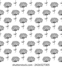 Summer seamless pattern with flowers doodle for decorative print, wrapping paper, greeting cards, wallpaper and fabric