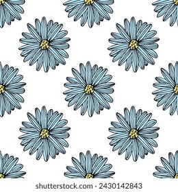 Summer seamless pattern with flowers doodle for decorative print, wrapping paper, greeting cards, wallpaper and fabric