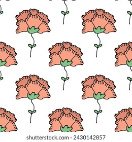 Summer seamless pattern with flowers doodle for decorative print, wrapping paper, greeting cards, wallpaper and fabric
